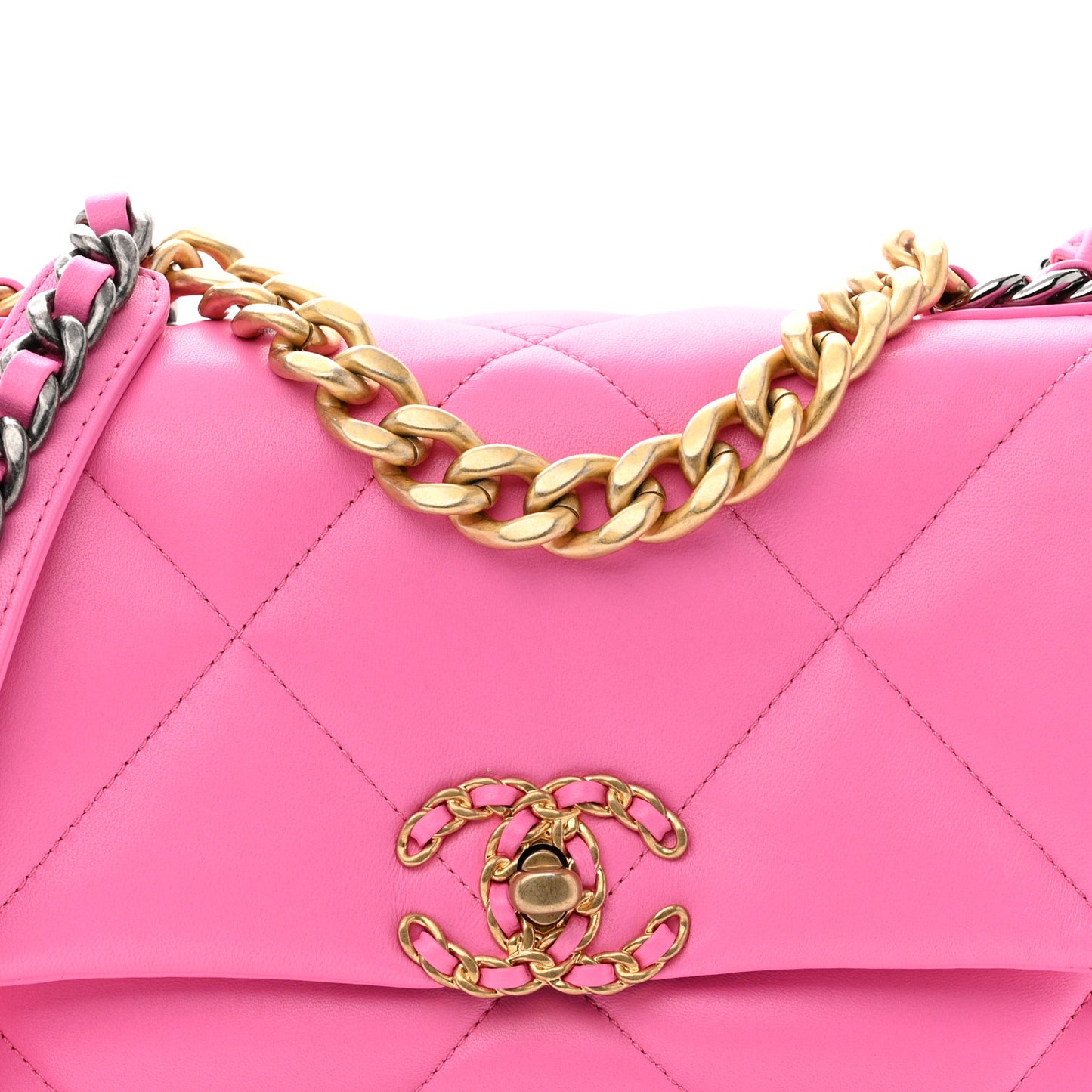 Lambskin Quilted Medium Chanel 19 Flap Pink