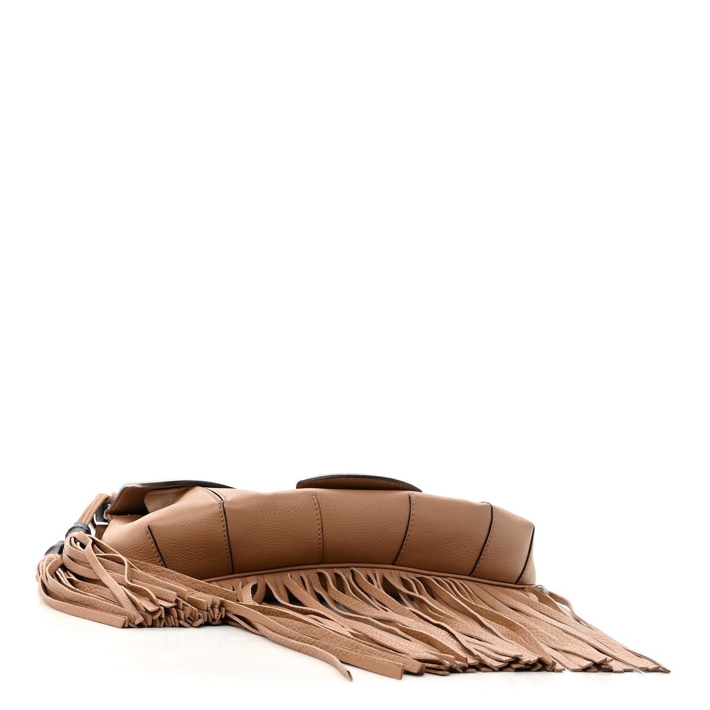 Calfskin Medium Nouveau Fringe Shoulder Bag Camelia