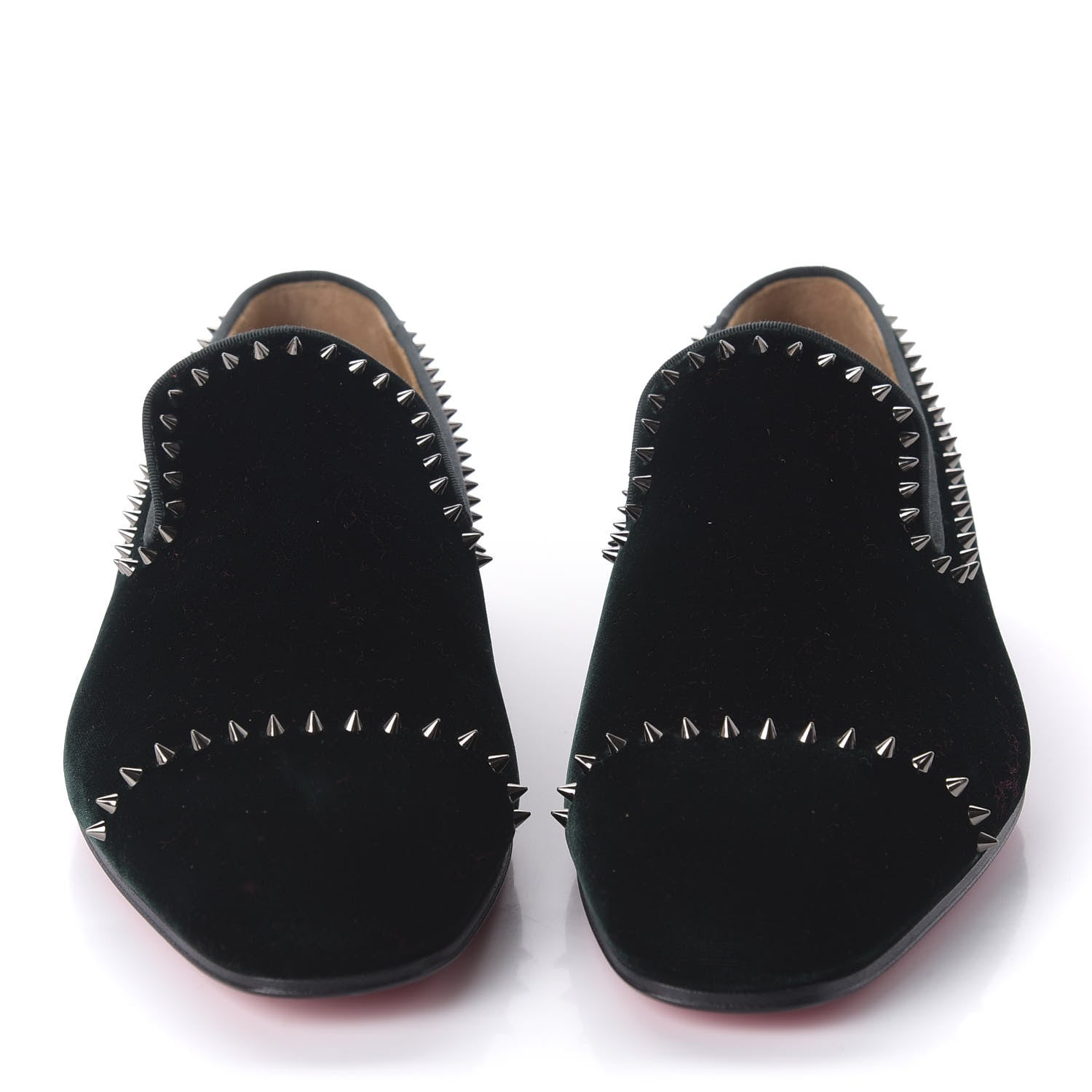 Christian Louboutin Velvet Mens Dandeton Flat Loafers 41 Vosges Dark Gunmetal 2 of 8