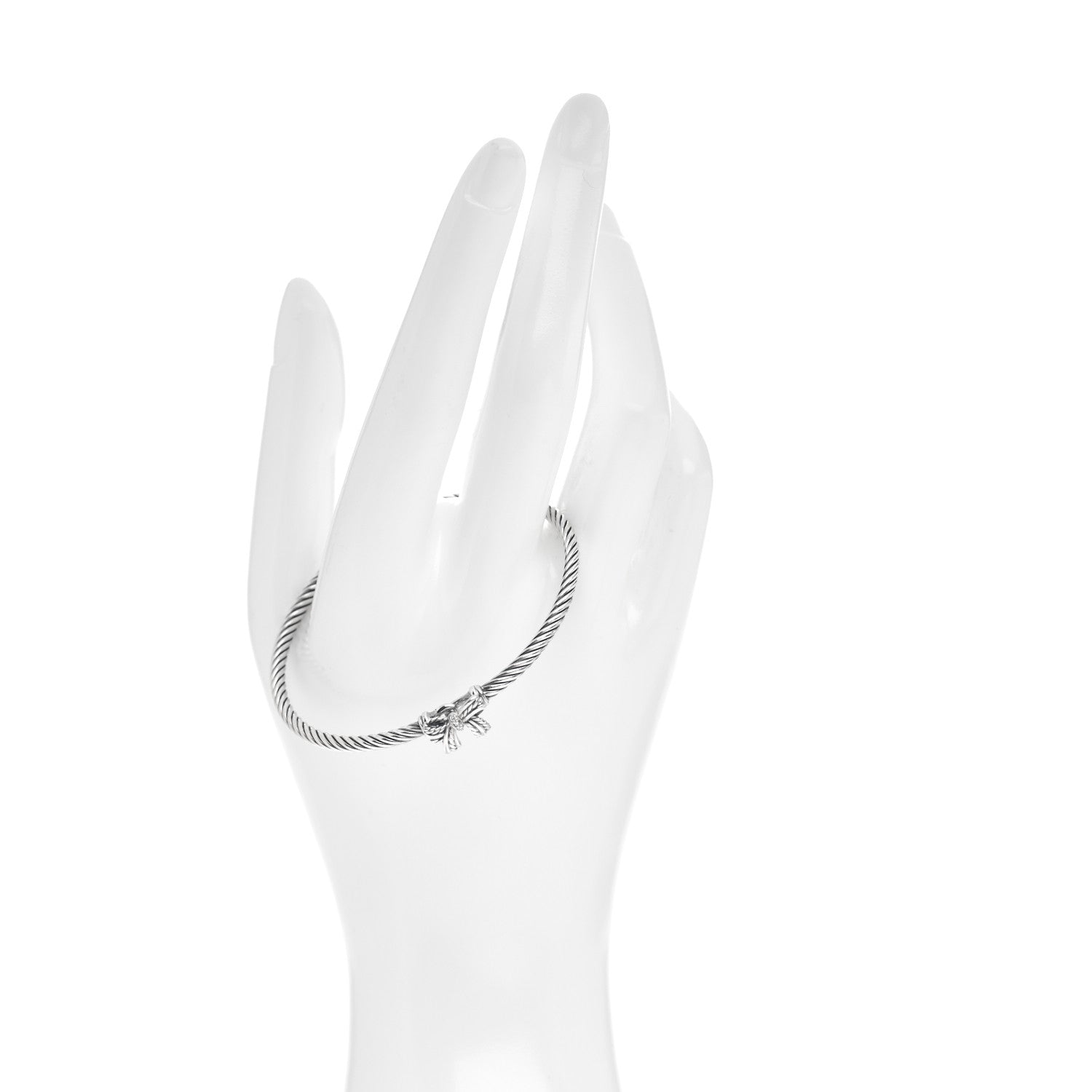 David Yurman Sterling Silver Diamond Bow Cable Collectibles Bracelet 2 of 4