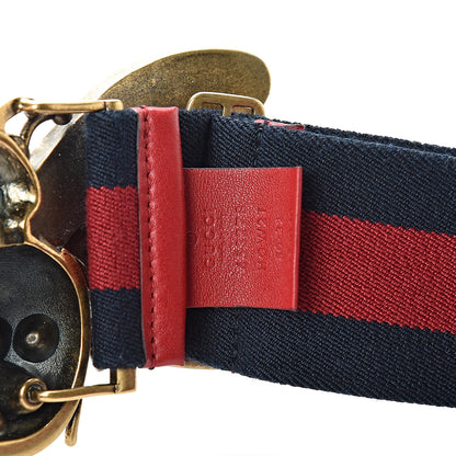 Gucci Web Queen Margaret Bee Belt 80 32 Red Navy 5 of 5