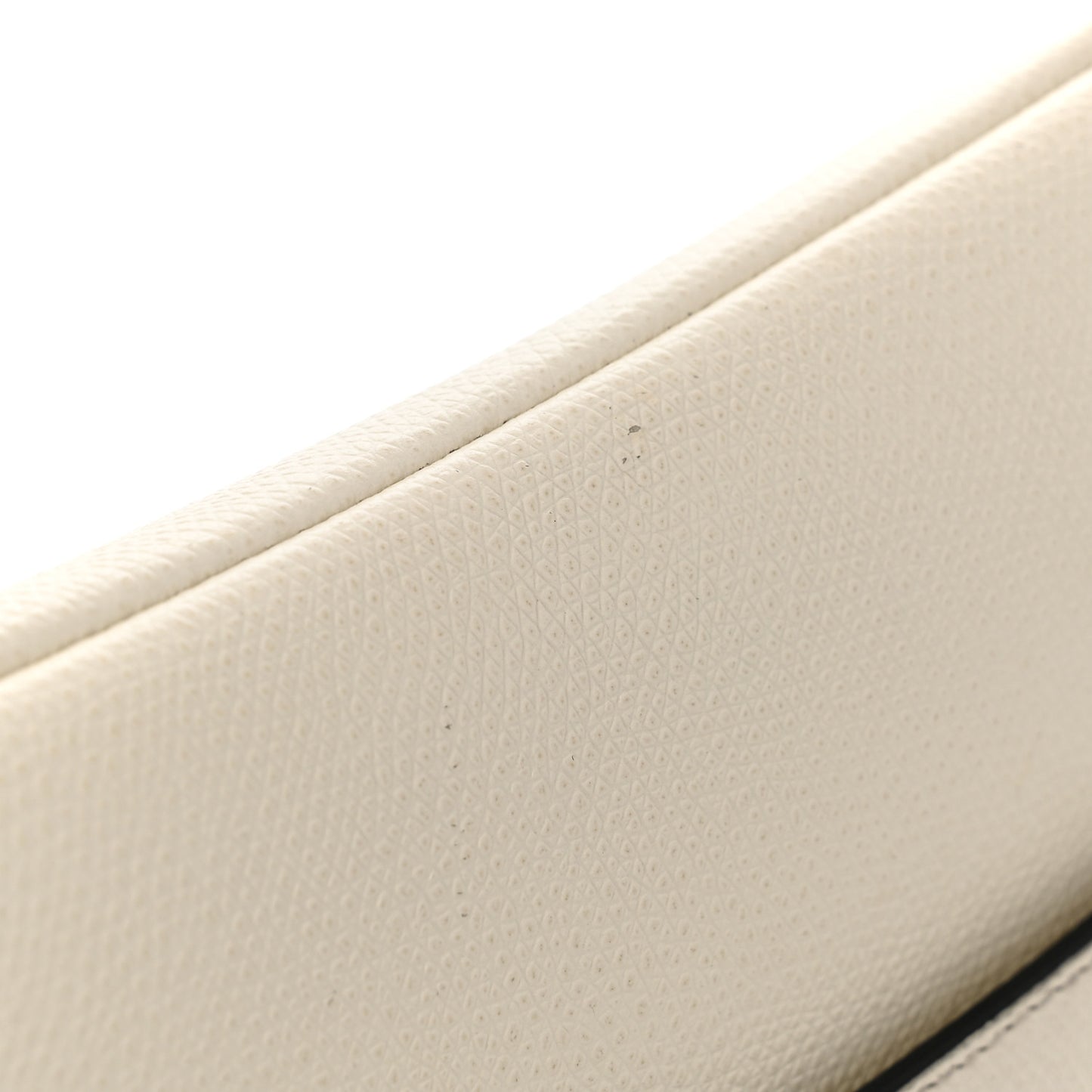 Grained Calfskin Saddle Bag White