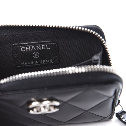 Chanel Patent Quilted Coco Boy Zip Coin Purse Black 8 of 10