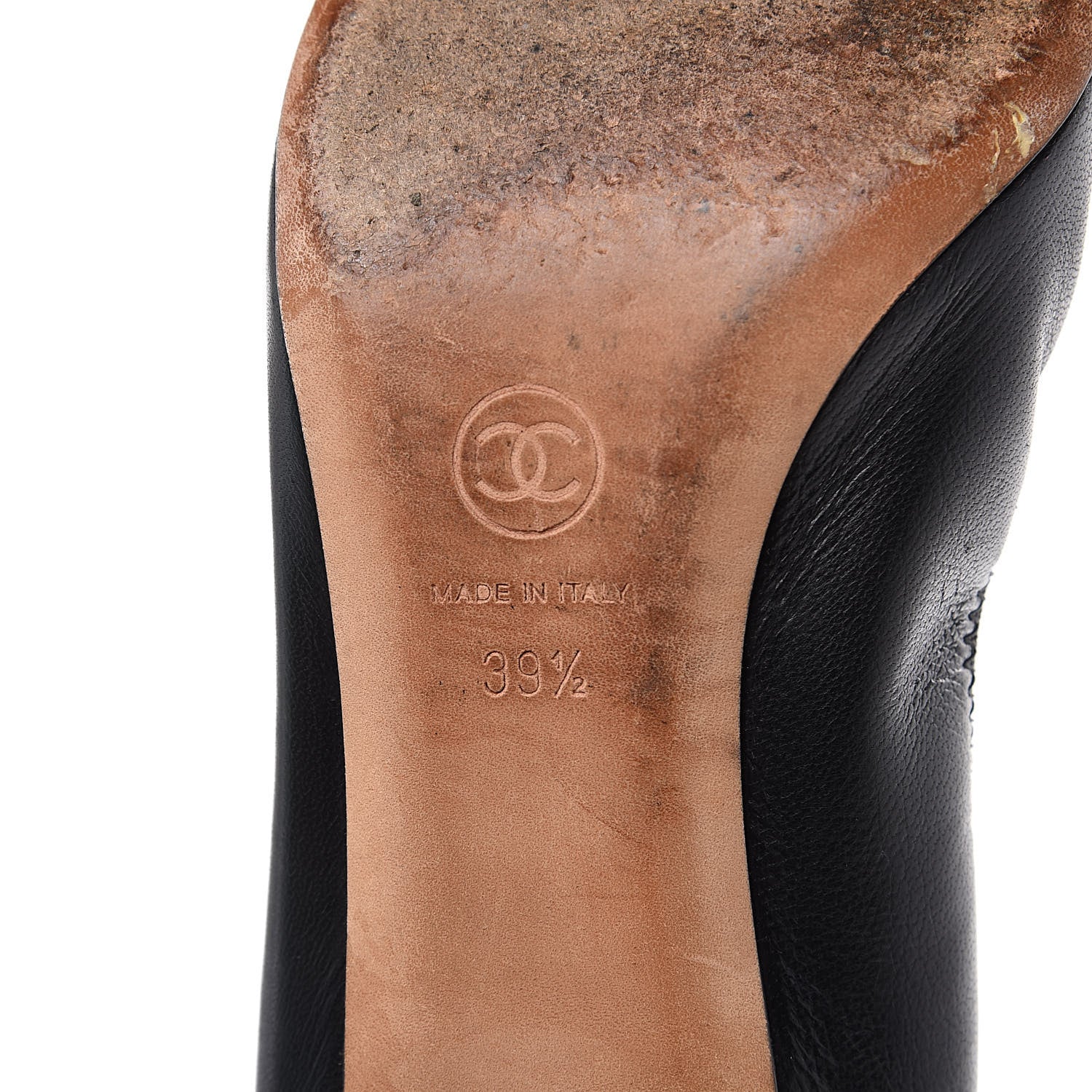 Chanel Lambskin Patent CC Elastic Cap Toe Ballerina Pumps 39.5 Black 10 of 11