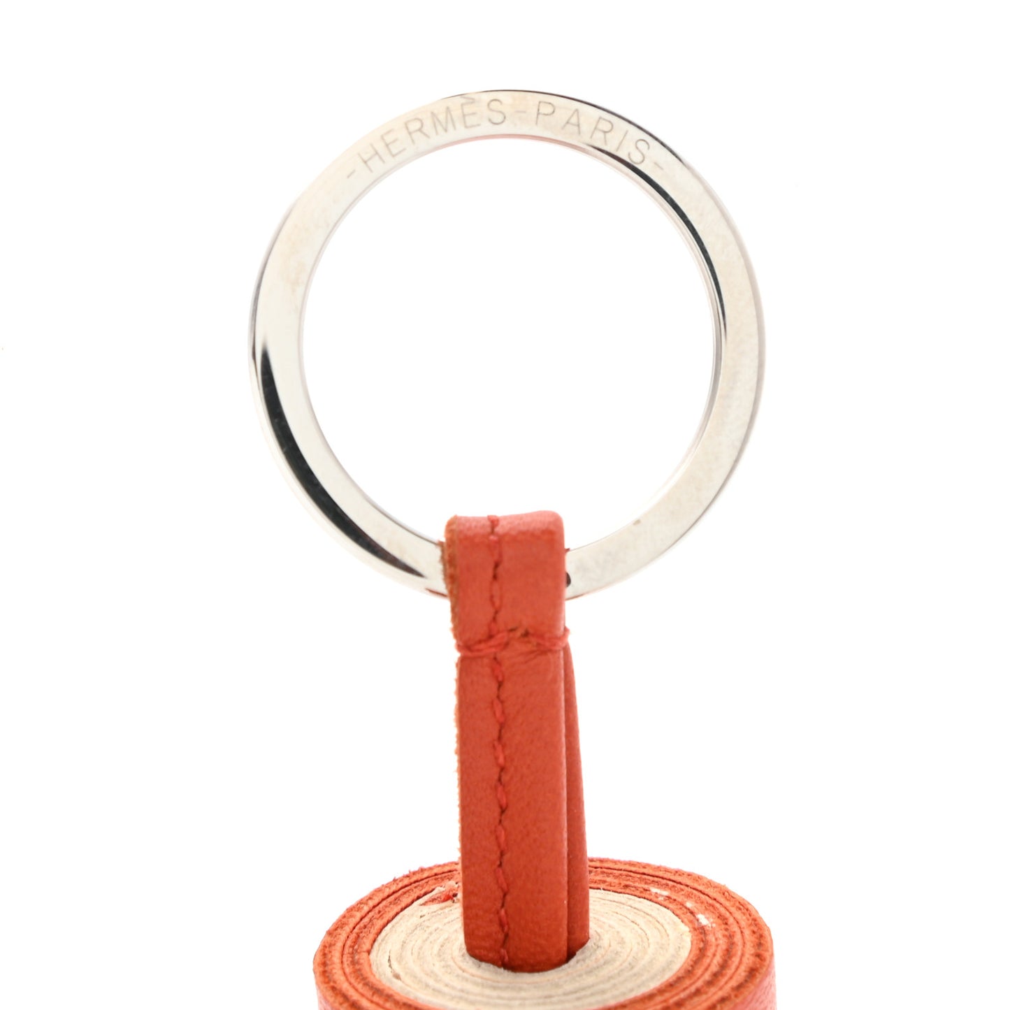 Lambskin Bicolor Carmen Tassel Key Holder Cornaline Orange Pale