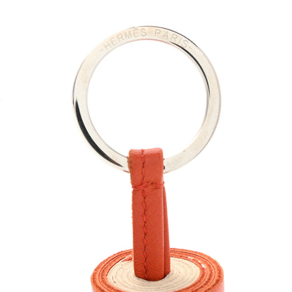 Hermes Lambskin Bicolor Carmen Tassel Key Holder Cornaline Orange Pale 4 of 4