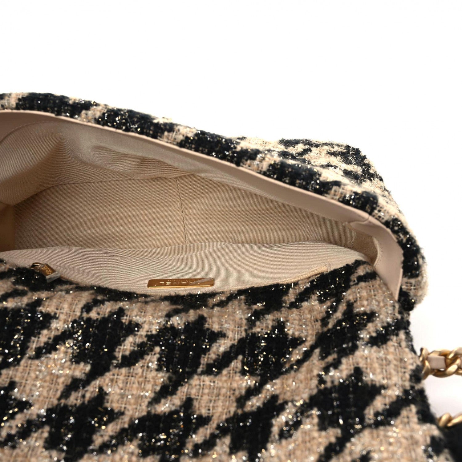 Chanel Tweed Large Chanel 19 Flap Beige Black 7 of 9