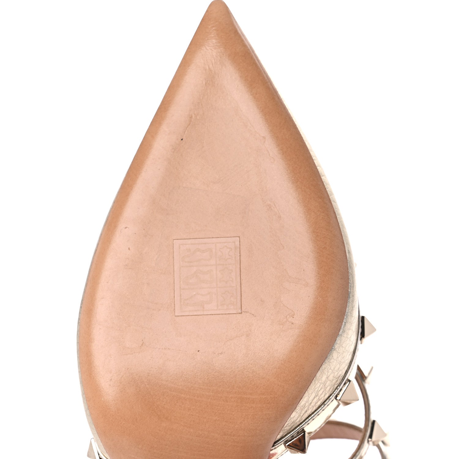 Valentino Garavani Metallic Pebbled Calfskin Rockstud 90mm Cage Mules 40 Platino 7 of 9