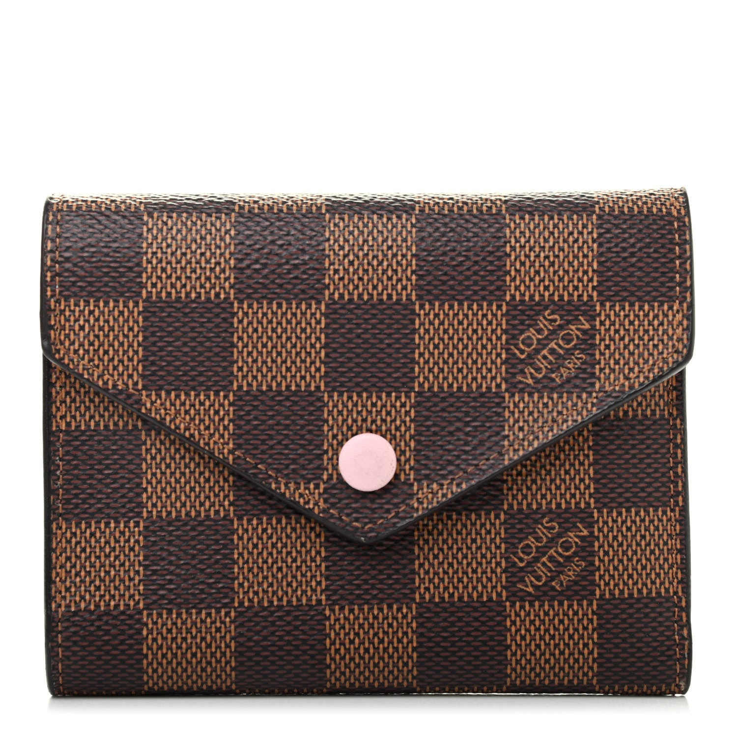 Louis Vuitton Damier Ebene Victorine Wallet Rose Ballerine 1 of 4
