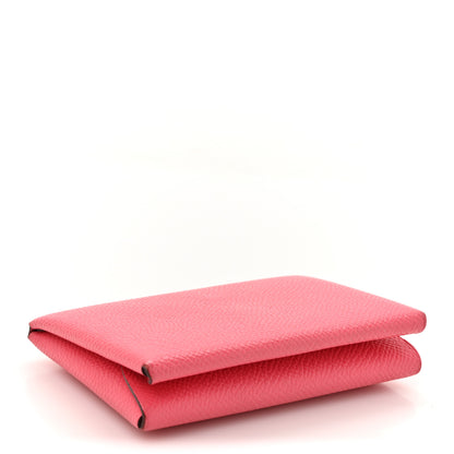 Hermes Epsom Calvi Duo Card Case Rose Azalee 4 of 12