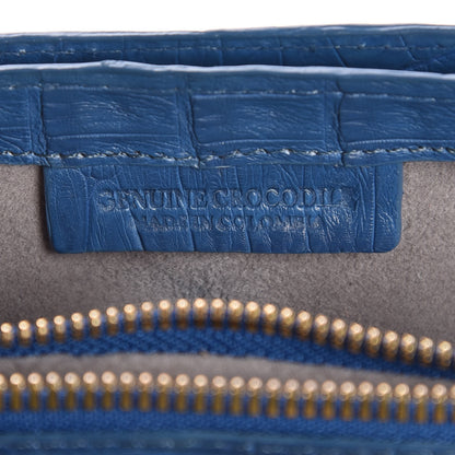 Nancy Gonzalez Crocodile Front Flap Shoulder Bag Blue 8 of 11