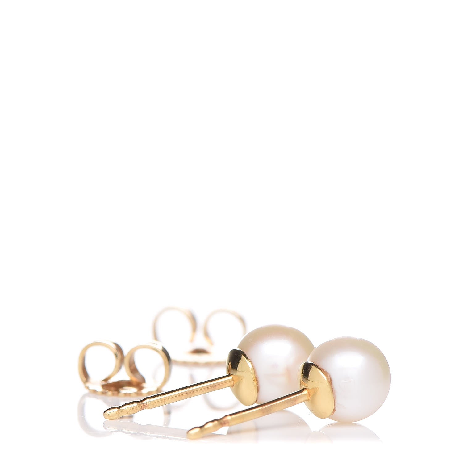 Tiffany 18K Yellow Gold Akoya Pearl 6mm Earrings 3 of 5