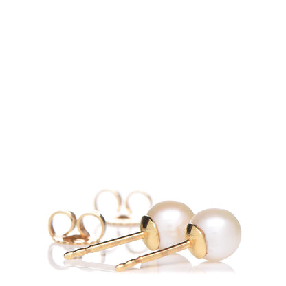 Tiffany 18K Yellow Gold Akoya Pearl 6mm Earrings 3 of 5