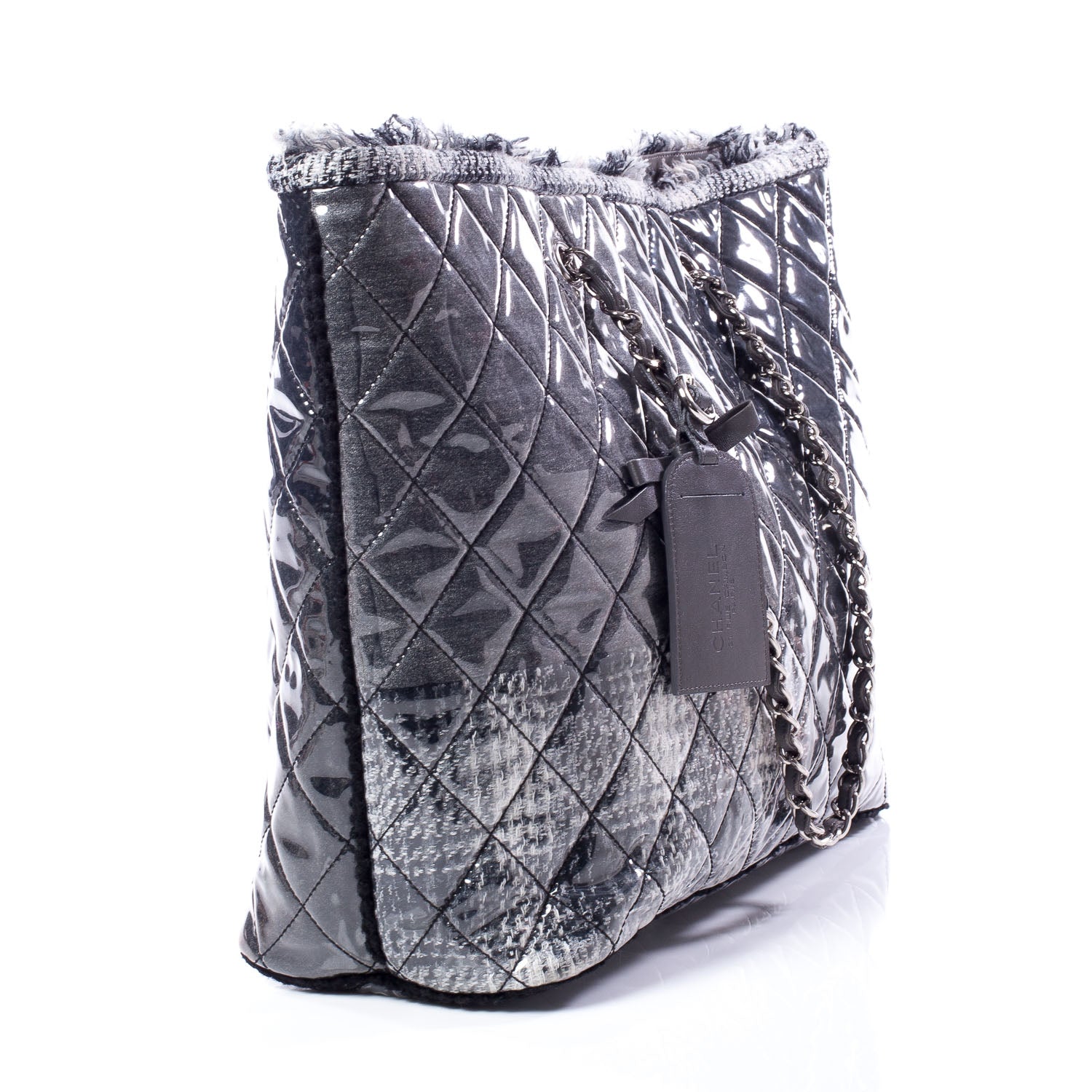 Chanel Vinyl Funny Tweed Patchwork Tote 3 of 8