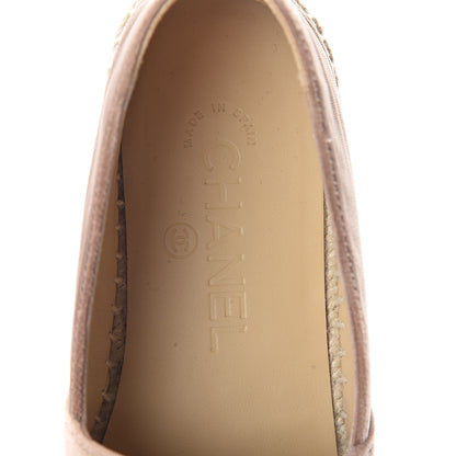 Chanel Velvet Logo Espadrilles 37 Beige Black 5 of 7