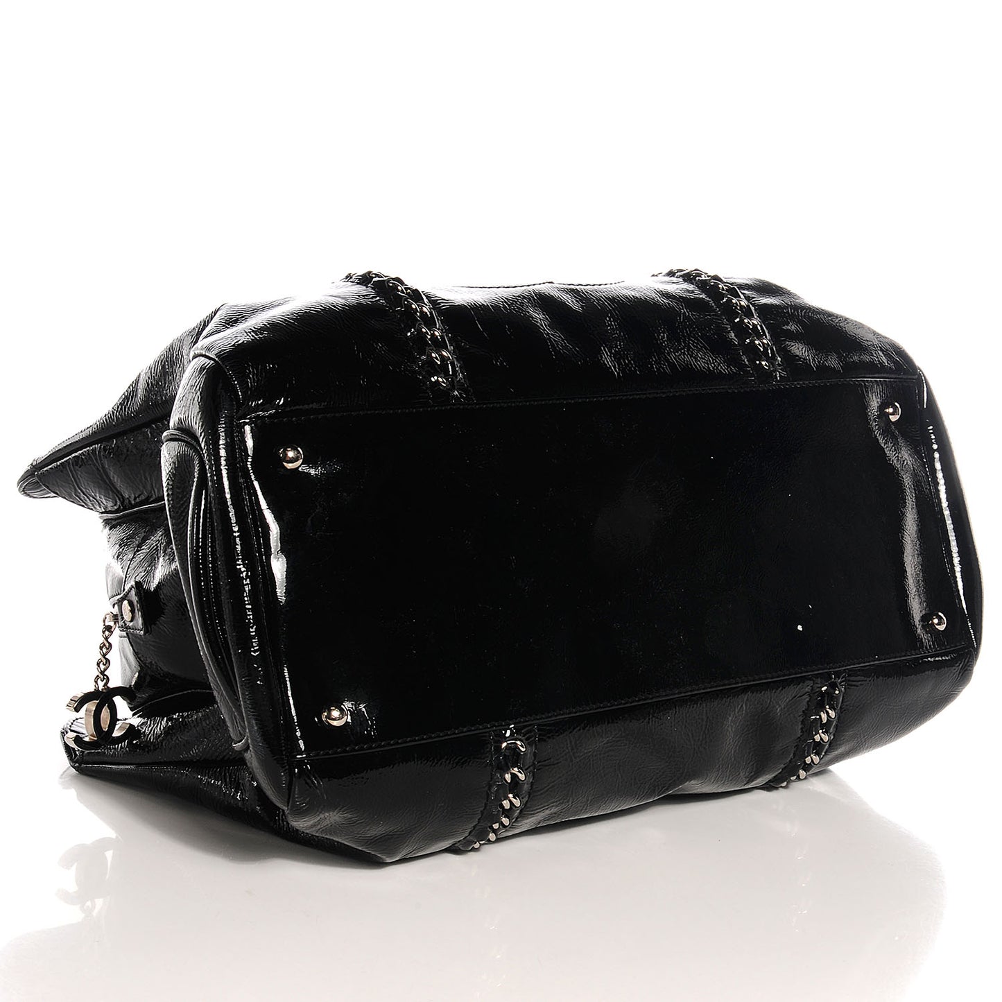 Patent Luxe Ligne Large Tote Black