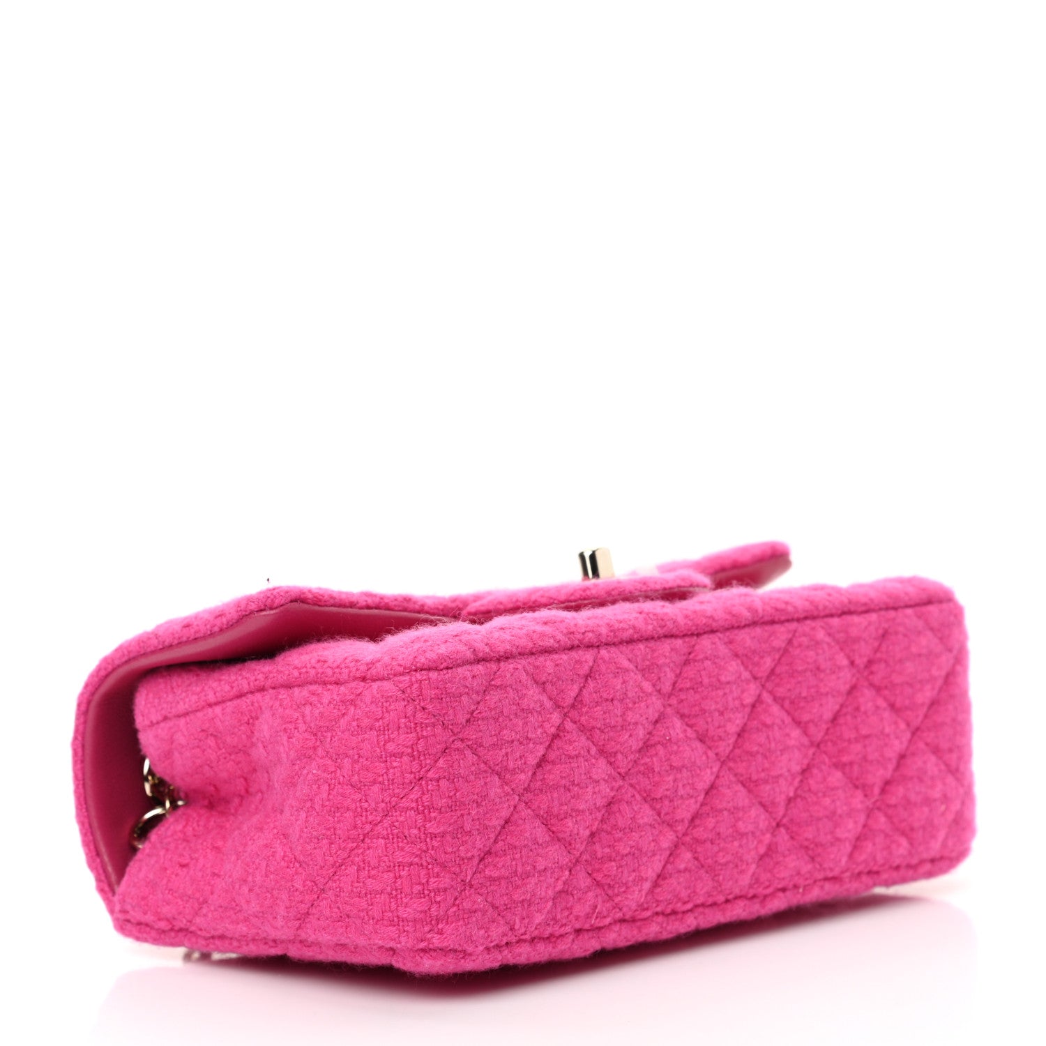 Chanel Cashmere Tweed Quilted Mini Rectangular Flap Fuchsia 3 of 10