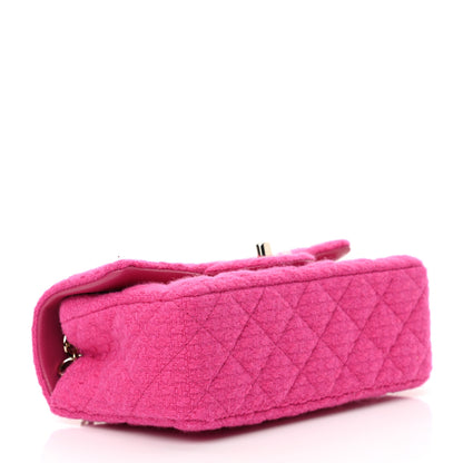 Chanel Cashmere Tweed Quilted Mini Rectangular Flap Fuchsia 3 of 10
