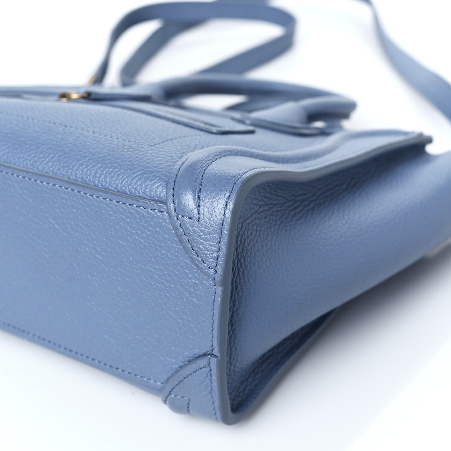 Drummed Calfskin Nano Luggage Blue