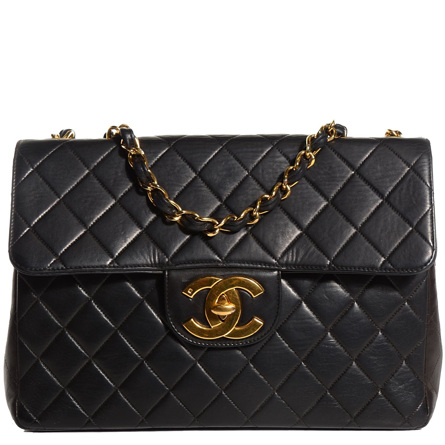 Chanel Lambskin Quilted XL Jumbo Flap Black 1 of 8