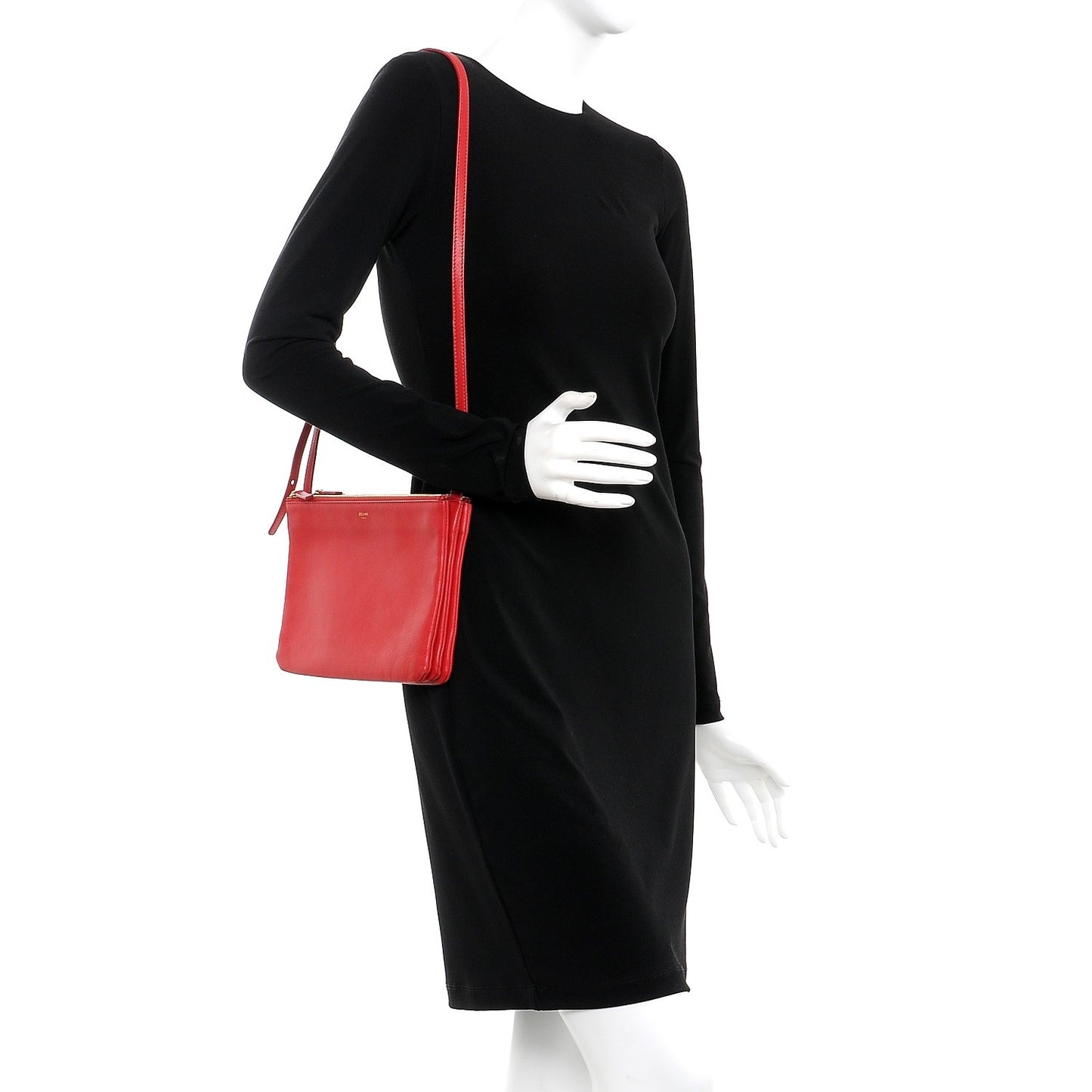 Lambskin Large Trio Crossbody Bag Red