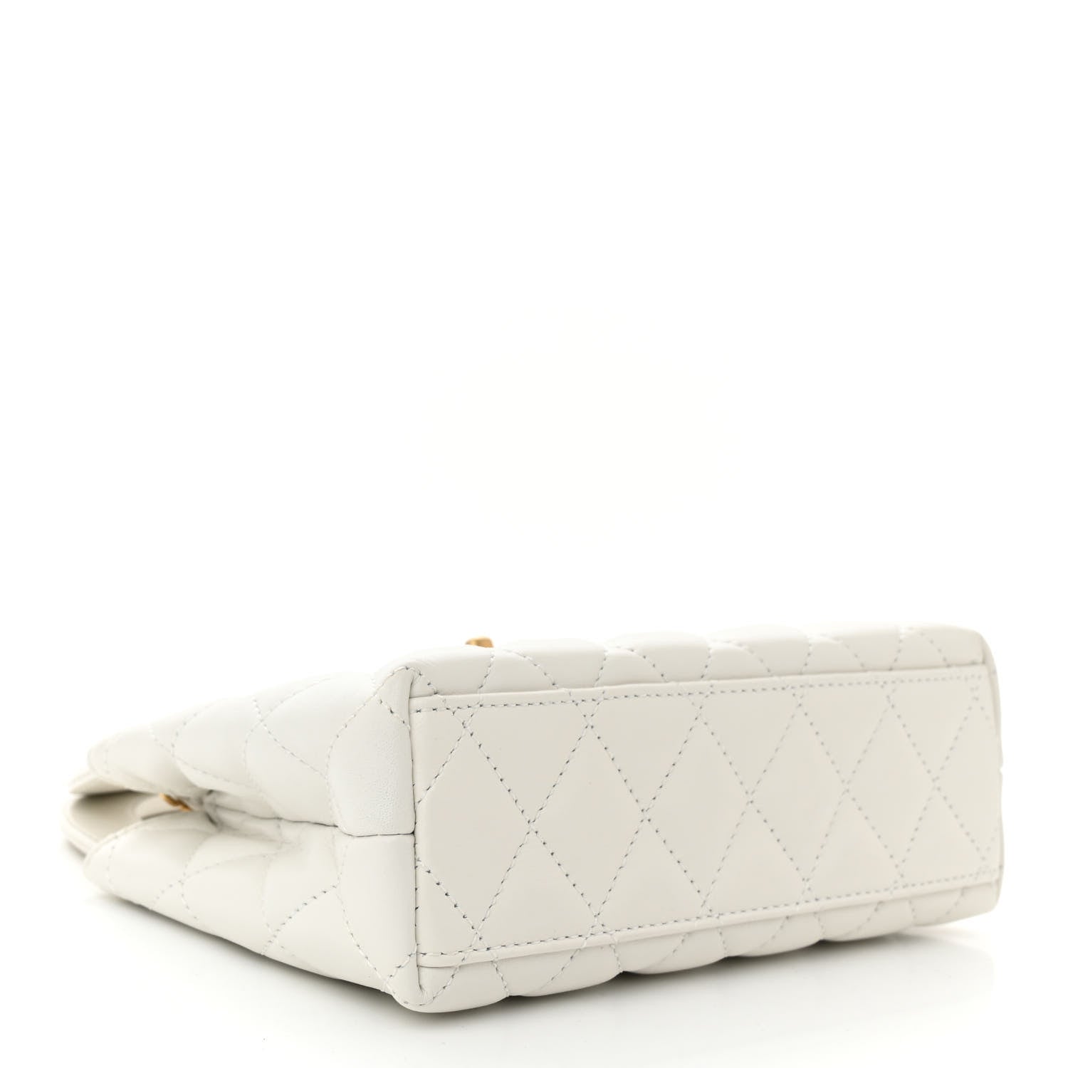 Chanel Shiny Aged Calfskin Quilted Nano Kelly Shopper White 4 of 10