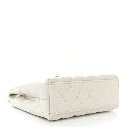 Chanel Shiny Aged Calfskin Quilted Nano Kelly Shopper White 4 of 10