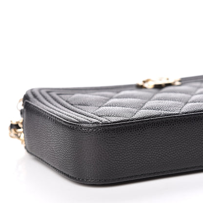 Chanel Caviar Quilted Small Boy Clutch With Chain Black 5 of 13