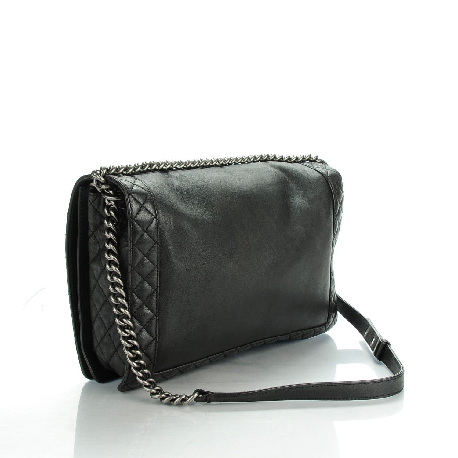 Chanel Calfskin Large Boy Reverso Flap Black 3 of 8