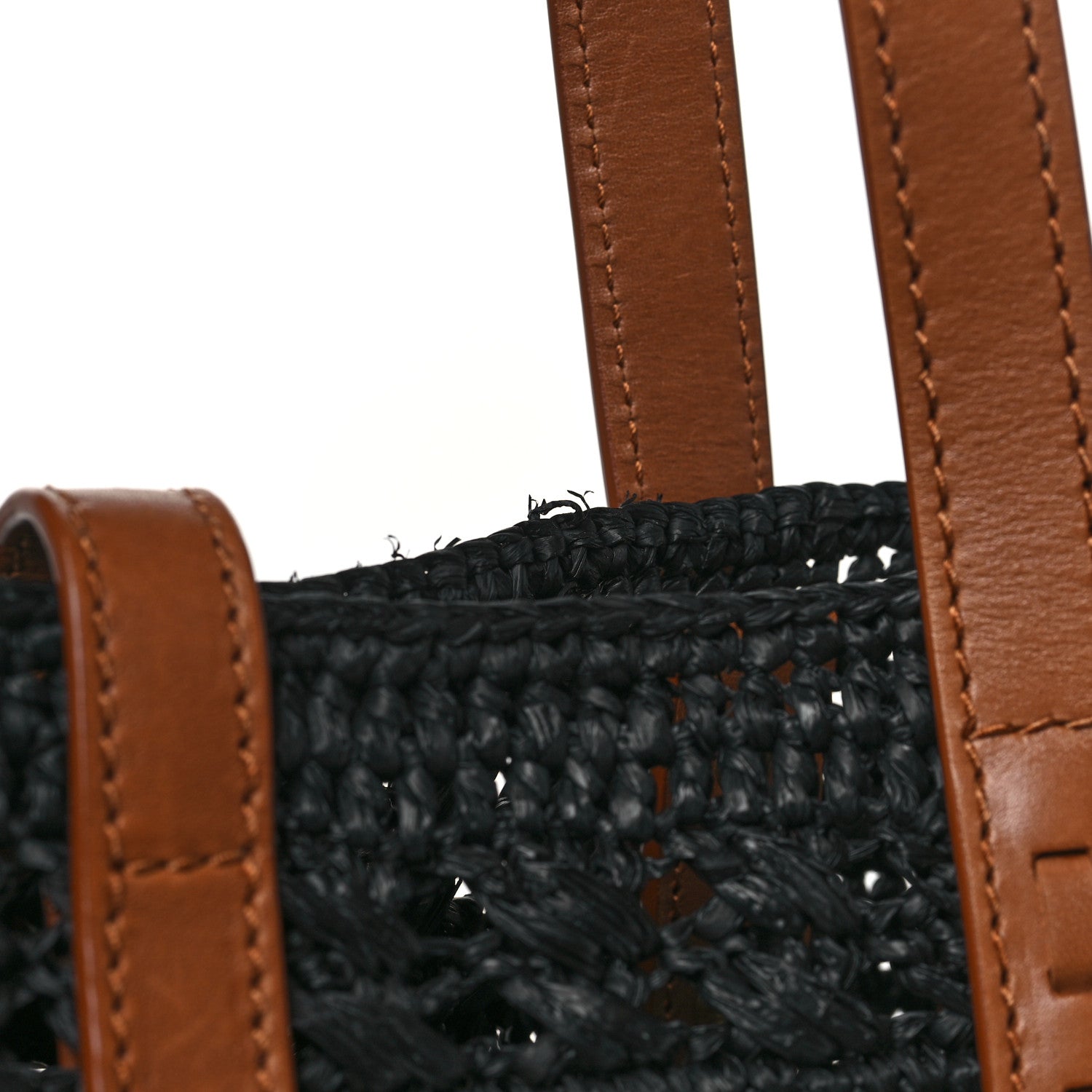 Saint Laurent Raffia Calfskin Medium Panier Tote Black 11 of 11