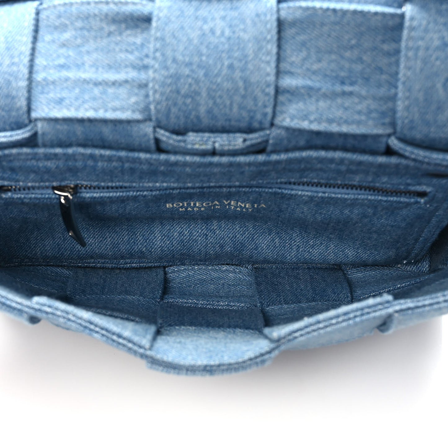 Denim Maxi Intrecciato Cassette Crossbody Bag Washed Indigo