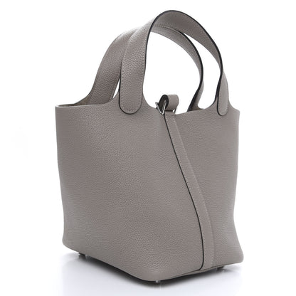 Hermes Taurillon Clemence Picotin Lock 18 PM Etain 3 of 12