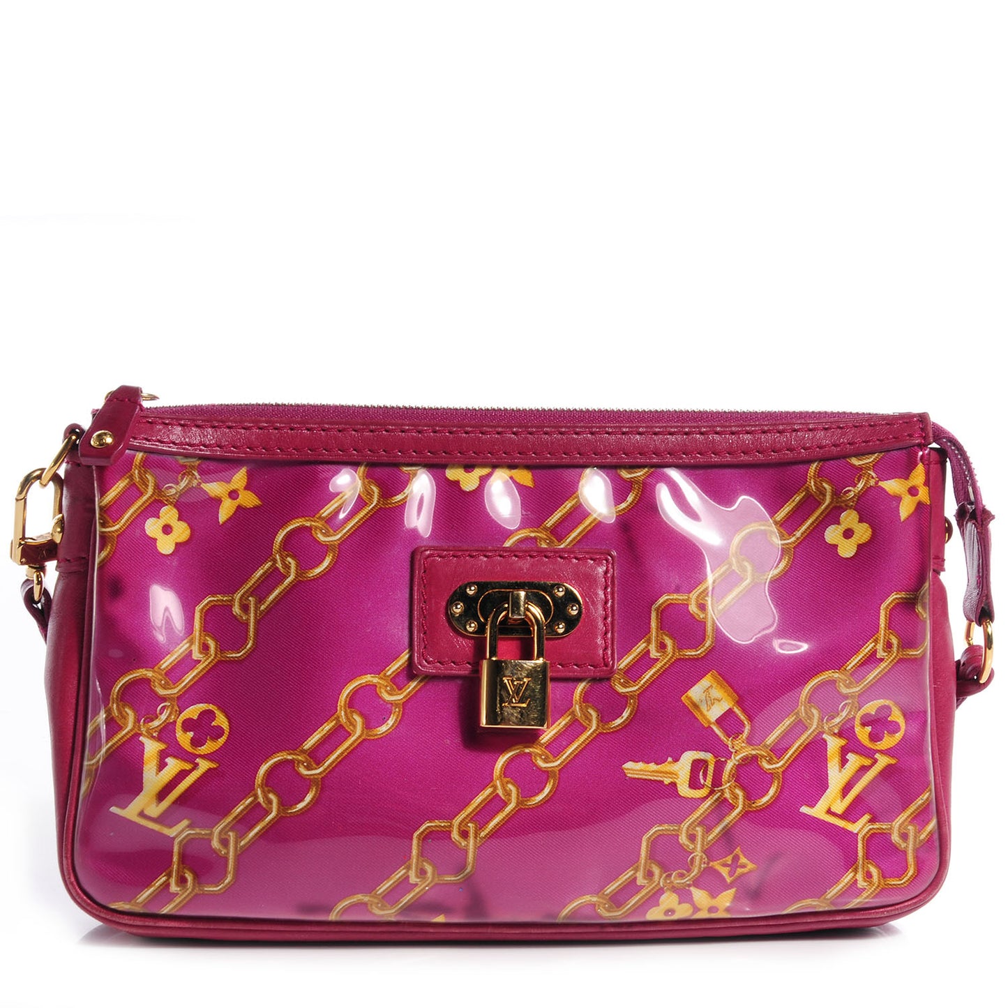 Monogram Charms Pochette Accessories Bag Fuchsia