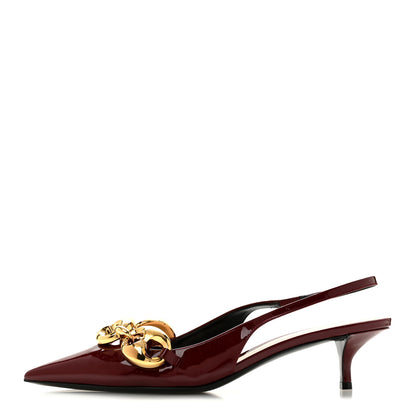 Gucci Vernice Crystal Nappa Charlotte Marina Slingback Pumps 39.5 Ancora 1 of 10