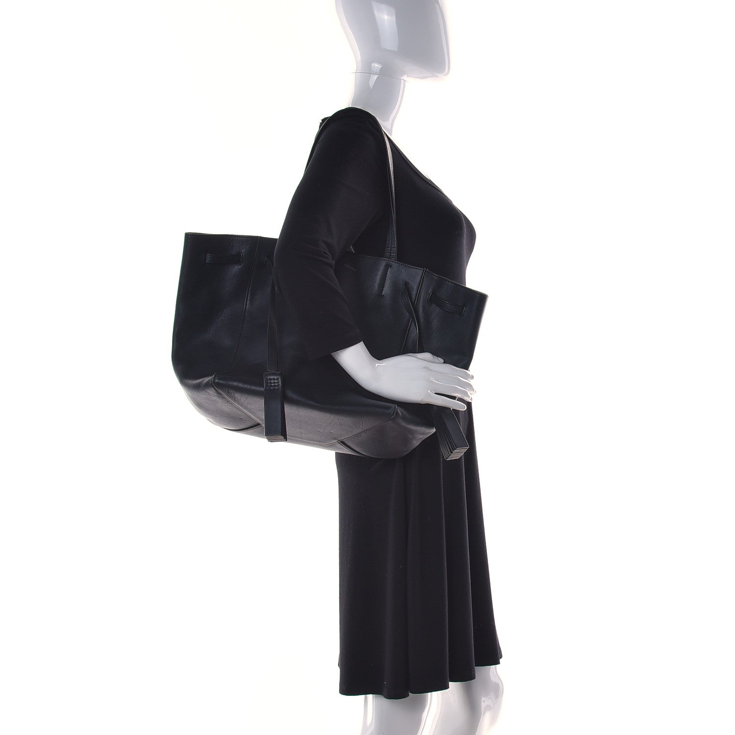 Celine Smooth Calfskin Small Tassel Cabas Phantom Black 3 of 13