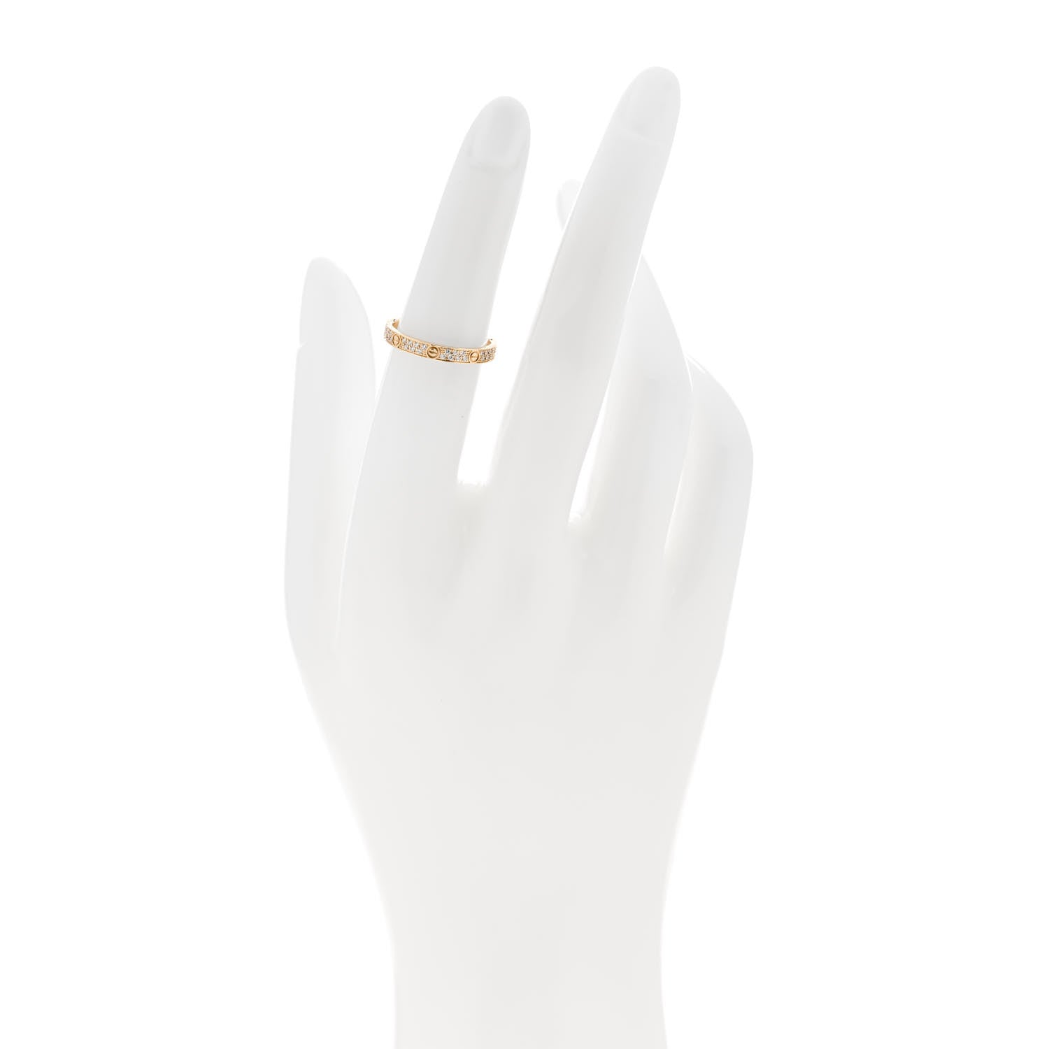 Cartier 18K Yellow Gold Diamond 2.6mm LOVE Paved Band Ring 50 5.25 2 of 4