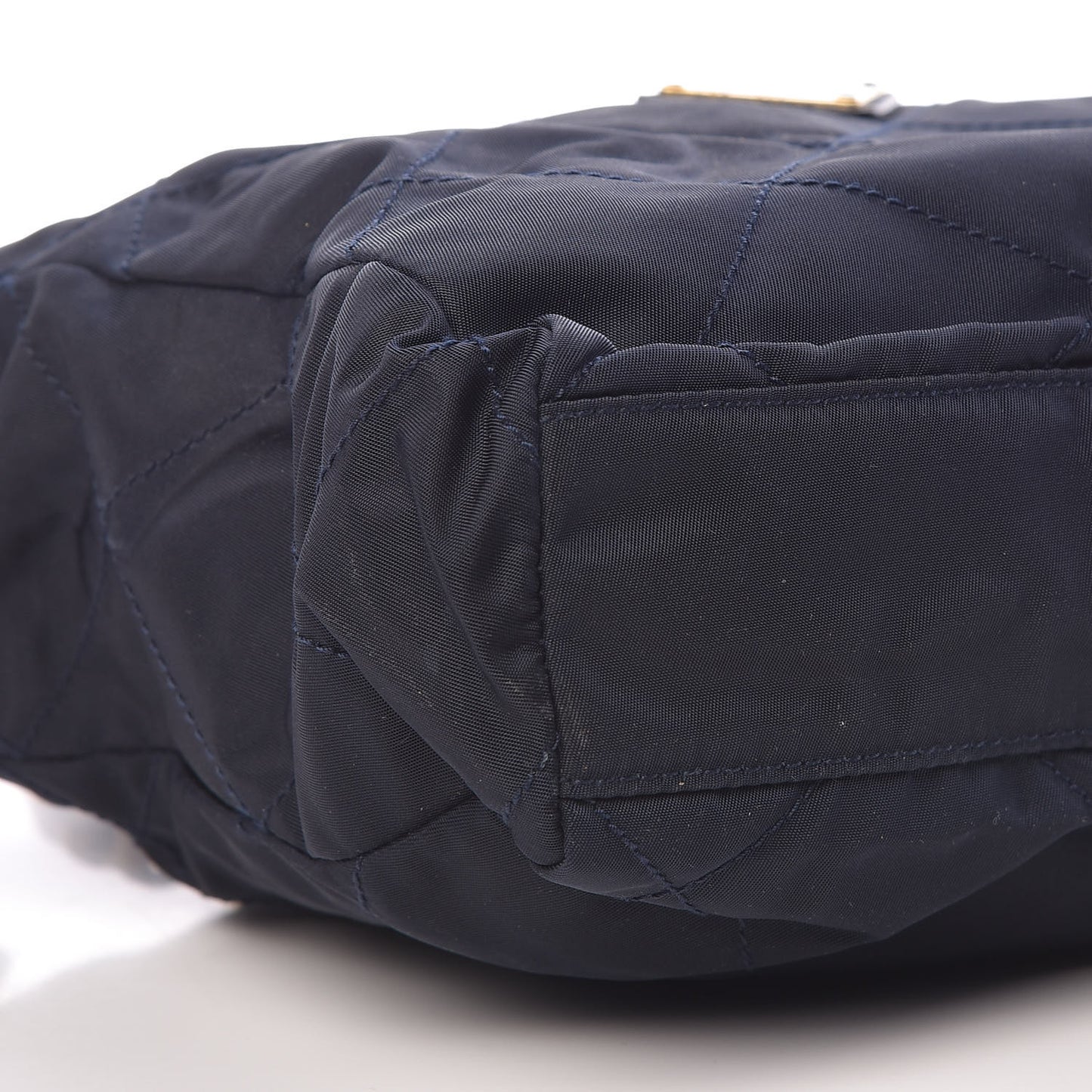 Tessuto Nylon Quilted Shoulder Bag Blue