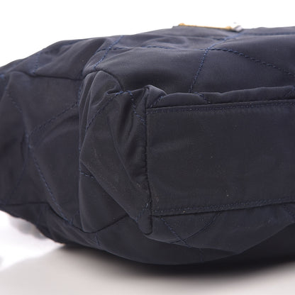 Prada Tessuto Nylon Quilted Shoulder Bag Blue 8 of 9