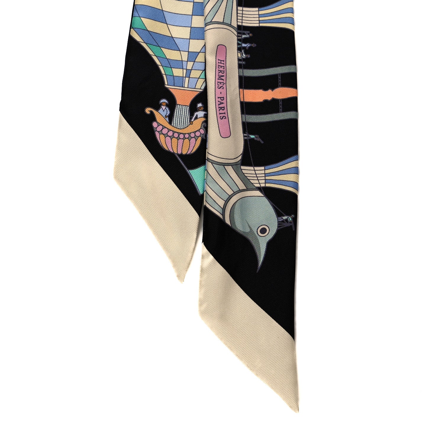 Hermes Silk Les Folies Du Ciel Twilly Black Jaune Soufre Multicolor 2 of 4