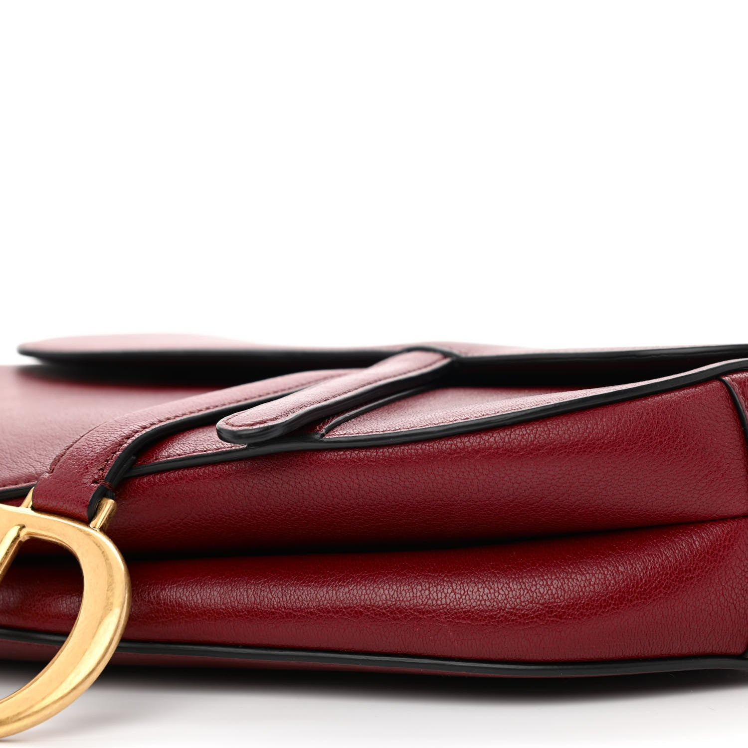 Christian Dior Grained Calfskin Saddle Bag Red 10 of 14