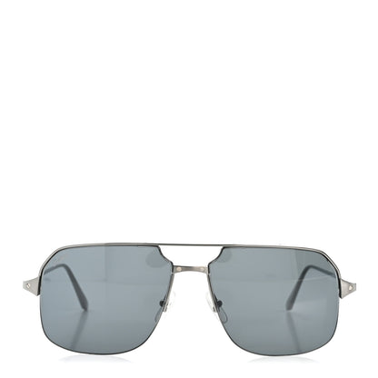 Cartier Metal Santos De Cartier Aviator Sunglasses CT0230S Silver 2 of 9
