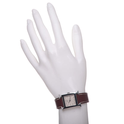 Hermes Stainless Steel Epsom 21mm Heure H Hour Quartz Watch Brique 2 of 8
