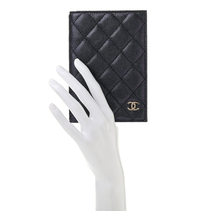 Chanel Iridescent Caviar Quilted Passport Holder Black 2 of 7