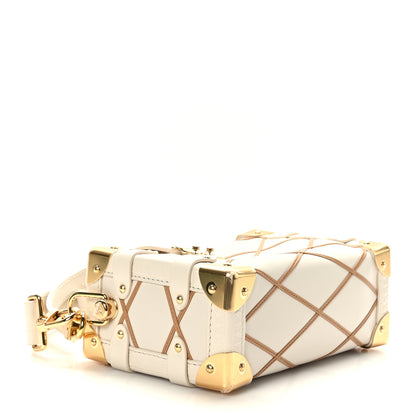 Louis Vuitton Lambskin Malletage Side Trunk PM Creme Noisette 4 of 7