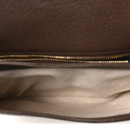 Gucci GG Supreme Monogram Textured Dollar Calfskin Web Medium Blondie Shoulder Flap Bag Beige Ebony New Acero 5 of 10