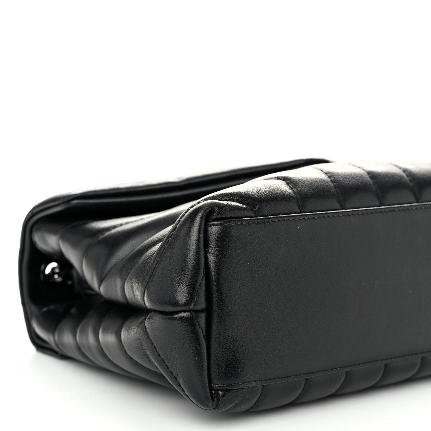Saint Laurent Calfskin Y Quilted Monogram Monochrome Small Loulou Chain Satchel Black 8 of 9