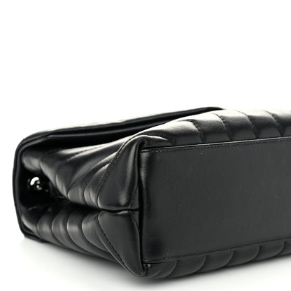 Saint Laurent Calfskin Y Quilted Monogram Monochrome Small Loulou Chain Satchel Black 8 of 9