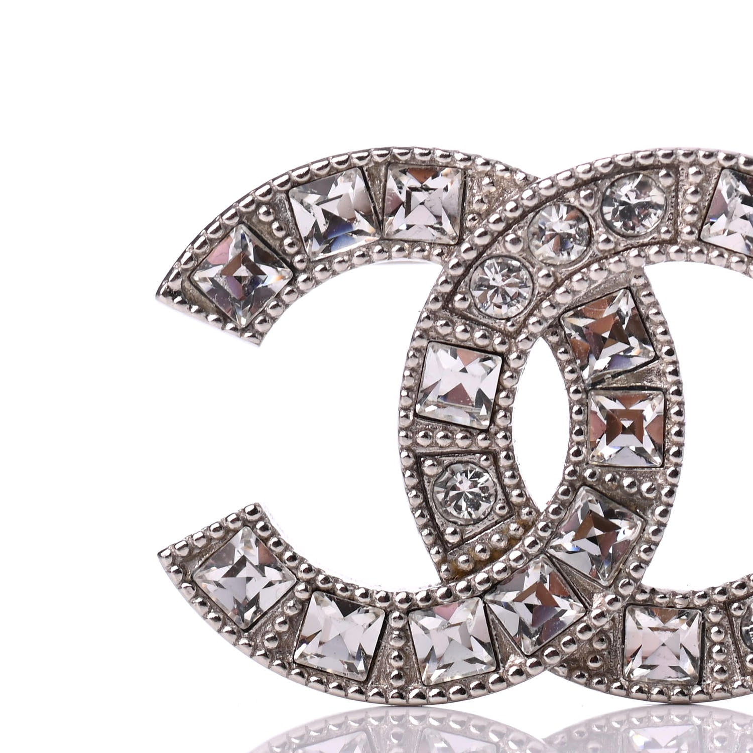 Chanel Baguette Crystal CC Small Brooch Silver 4 of 5