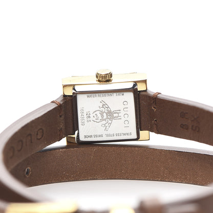 Gucci Stainless Steel Calfskin Mother of Pearl 14mm G-Frame Square Double Wrap Quartz Watch 5 of 8
