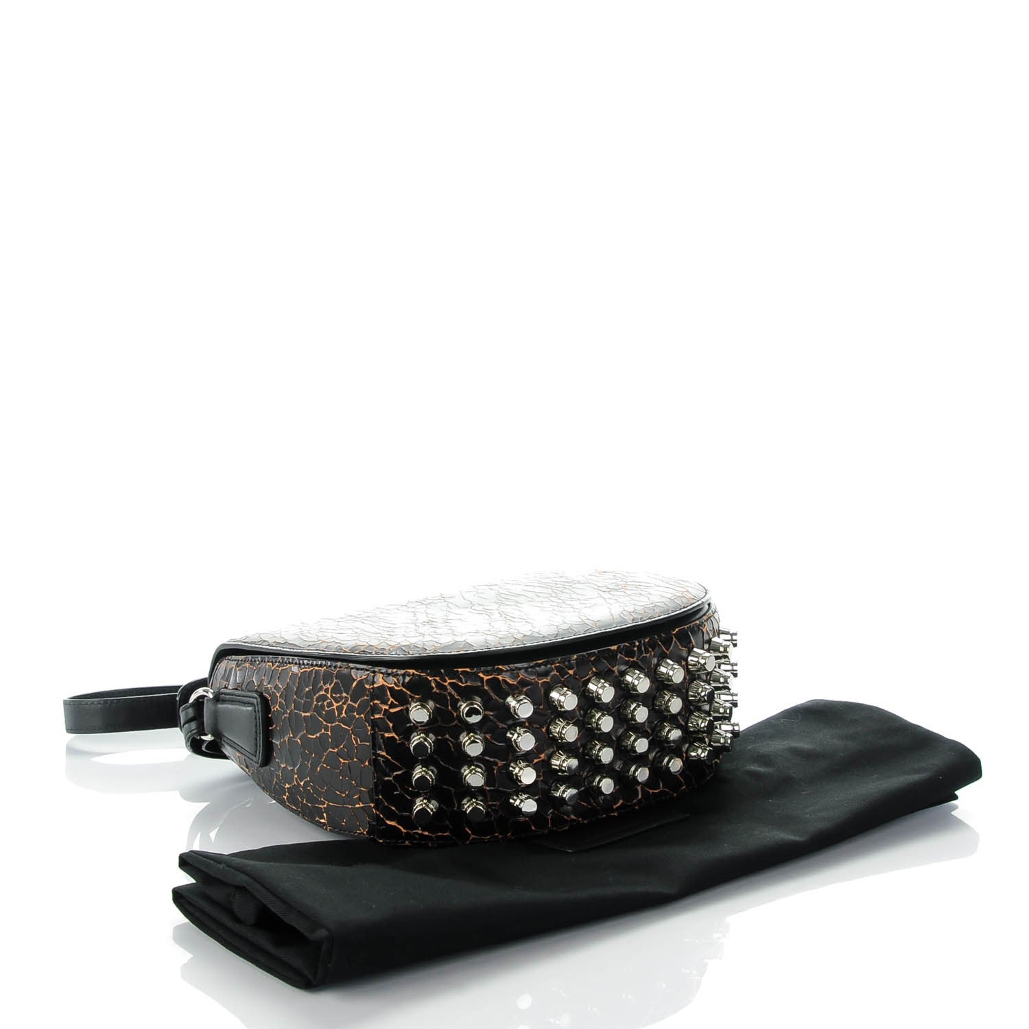 Alexander Wang Cracked Calfskin Lia Sling Black Silver Hardware 4 of 7